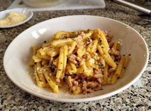 Una foto de Casarecce con Ragú Blanco