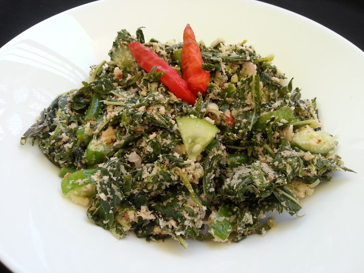 Langkah Mudah untuk Menyiapkan Cicah oen bie aka cicah daun singkong, Lezat