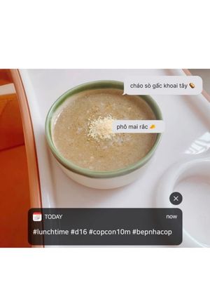 Hình của món Cháo sò gấc khoai tây 🥔.