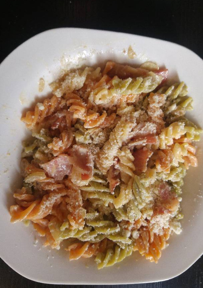 Una foto de Trenzas a la carbonara
