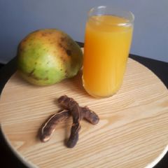 Mango juice with tamarind A picture of Mango juice with tamarind.