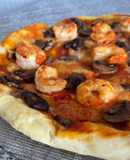 Pizza con funghi e gamberi 🍕. Пицца с грибами и креветками