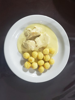 Una foto de Pollo con crema de mostaza
