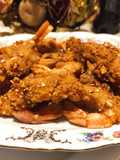 Gamberoni alle mandorle in pastella