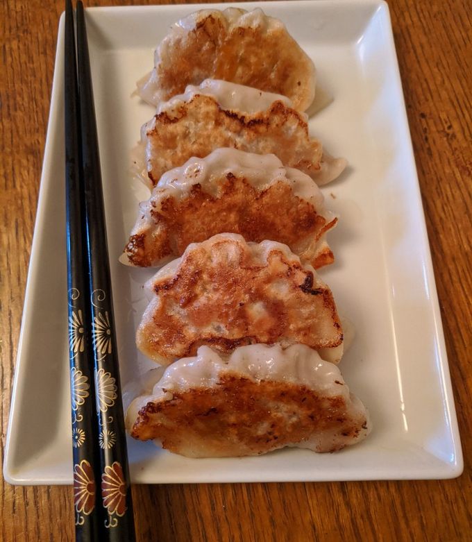 A picture of Yaki Gyoza (Fried Dumpling) #newcookschallenge.