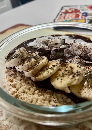 Foto di Porridge con hummus al cacao 🍌🥥