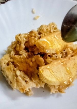 Una foto de Tarta de manzana y copos de avena saludable