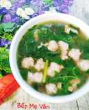 Canh rau dền mồng tơi nấu mọc