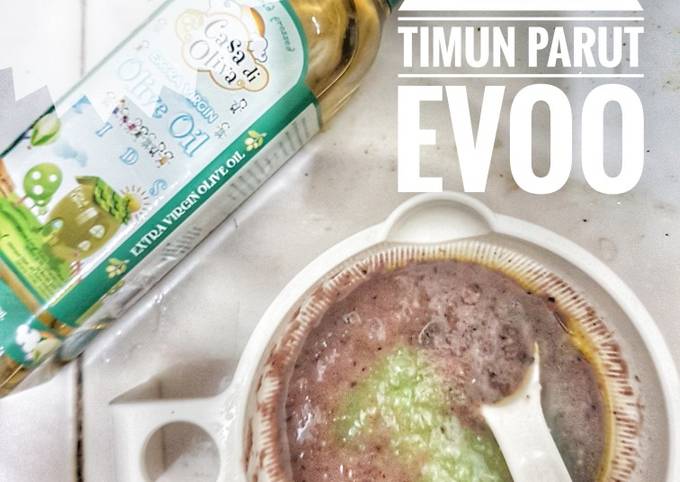 Mpasi 6m+ beras hitam, adzuki bean, timun, kaldu ayam