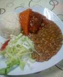 Lentejas con estofado de pollo