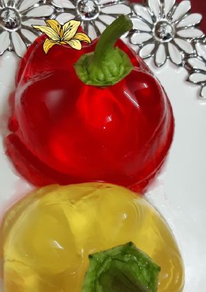عکسی از دستور ژله شکل فلفل دلمه