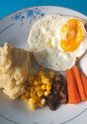 Foto resep Mashed potato with beef black paper souce