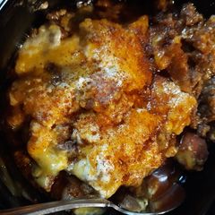 A picture of Bacon Chili Cheesedog Casserole.