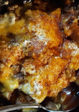 A picture of Bacon Chili Cheesedog Casserole.