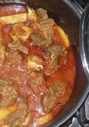 صورة لوصفة لحمه راس بالبطاطس