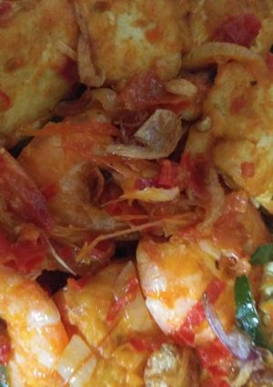 Foto resep Udang tahu masak asam pedas