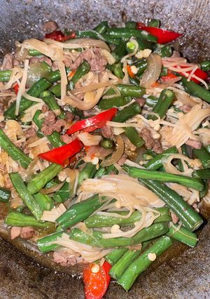 Foto resep Buncis, enoki dan daging giling