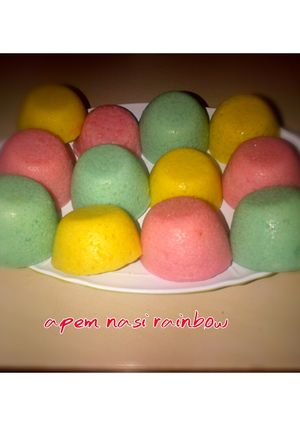 Foto resep apem nasi rainbow