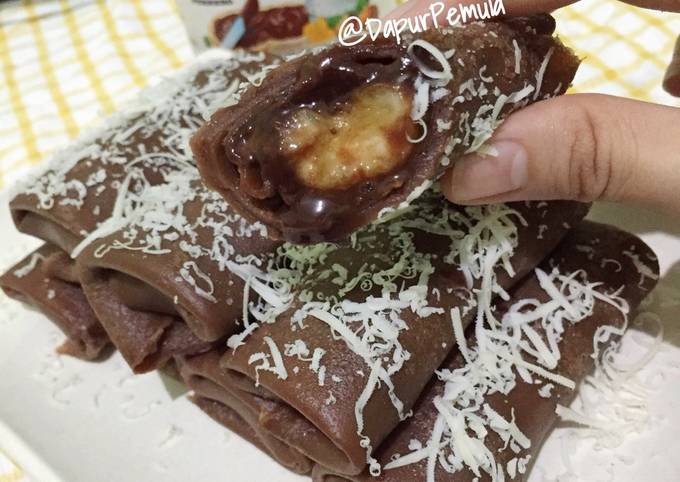 Dadar Gulung Coklat Pisang Nutella