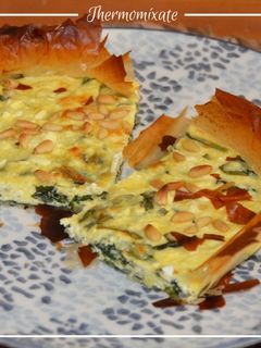 Una foto de Quîche de espinacas y feta con pasta filo, con Thermomix