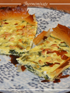 Una foto de Quîche de espinacas y feta con pasta filo, con Thermomix
