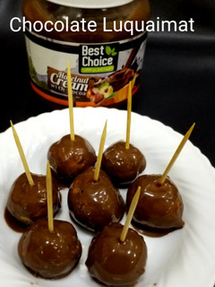 A picture of Chocolate Luquaimat Arabic Sweet Dumplings.