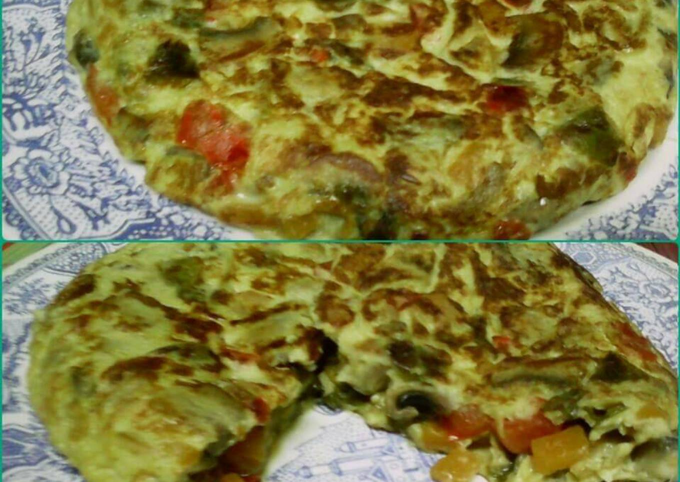 Tortilla de verduras variadas