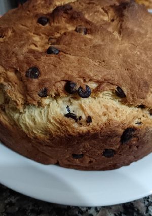 Una foto de Panettone de chocolate