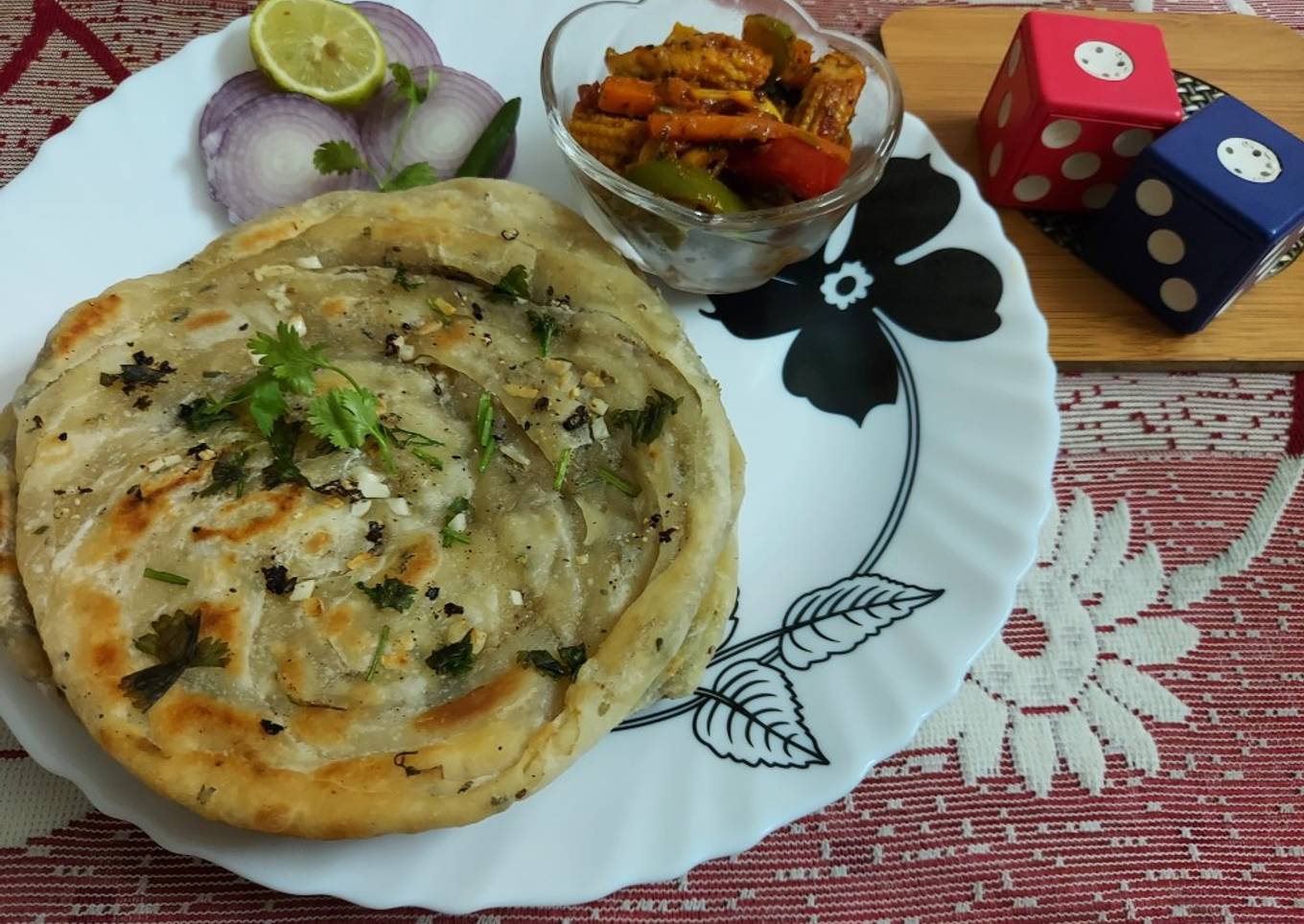 Black Pepper and Garlic Lachha Paratha