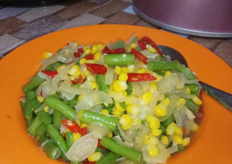Resep Tumis buncis jagung manis Lezat