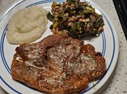 A picture of baked pork chops