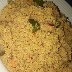 A picture of Cous cous with veggies.