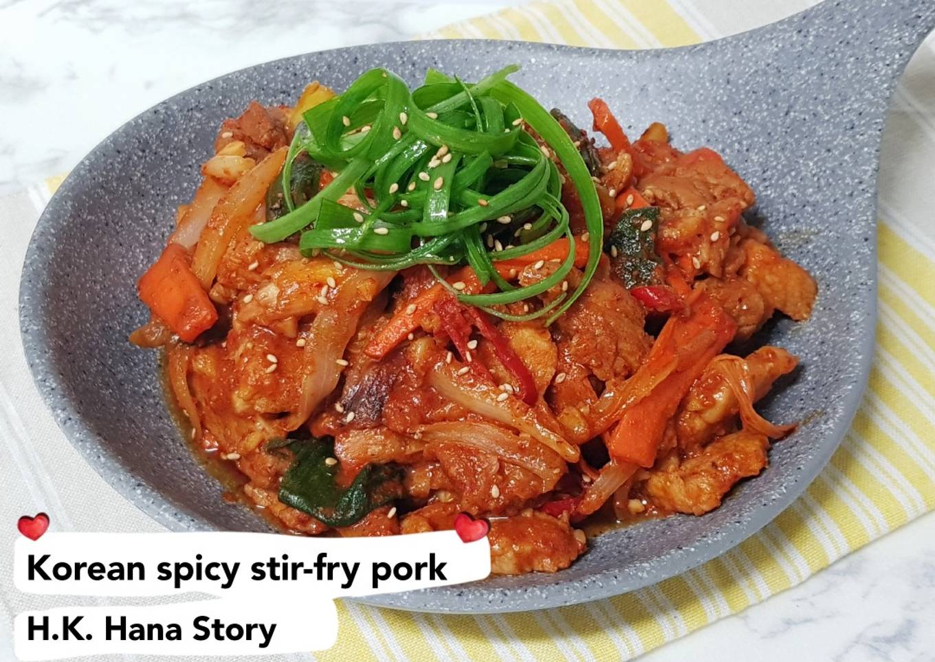 Korean spicy stir-fry pork(Jeyuk bokkeum)