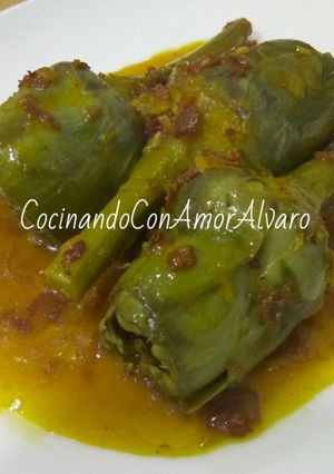 Una foto de Alcachofas estofadas con jamón