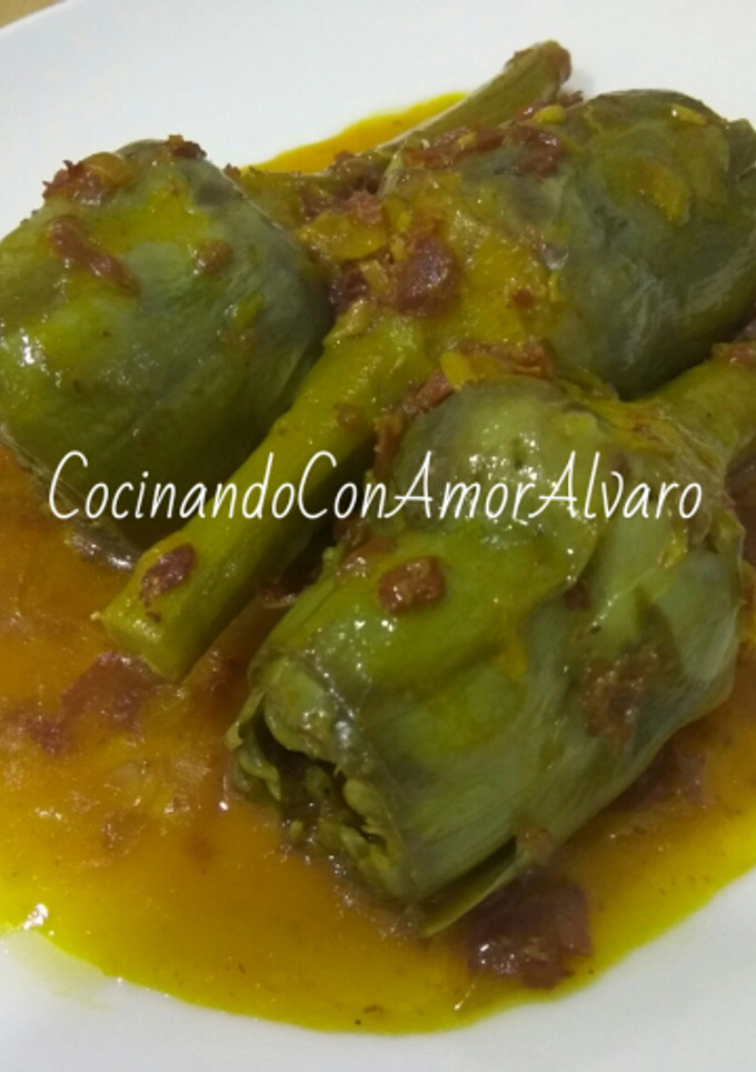 Una foto de Alcachofas estofadas con jamón