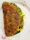 Omelette de espinaca fresca y muzzarella