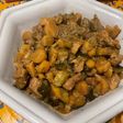 Panais et courgettes au poulet et bouillon de champignons