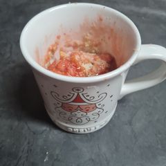 A picture of Gluten-free Strawberry Cobbler Mug Cake.