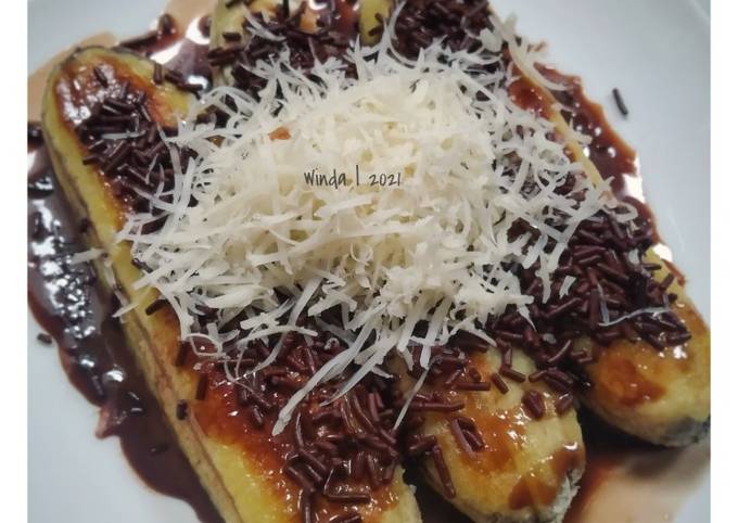 Pisang Bakar Cokelat Saus Milo