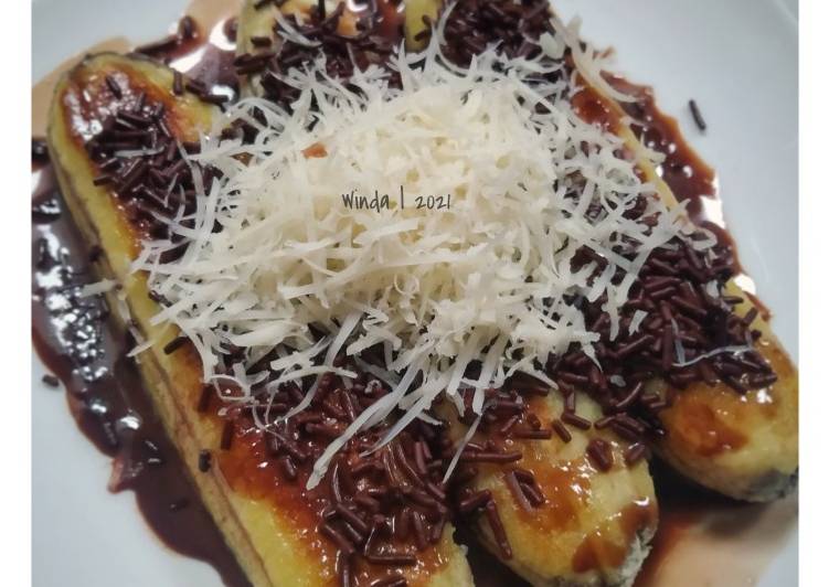 Mudah Cepat Memasak Pisang Bakar Cokelat Saus Milo Sedap