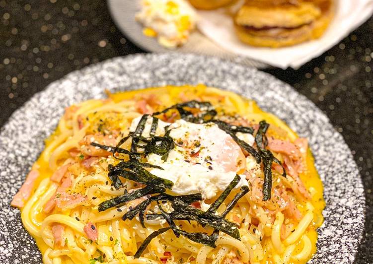 Udon carbonara
