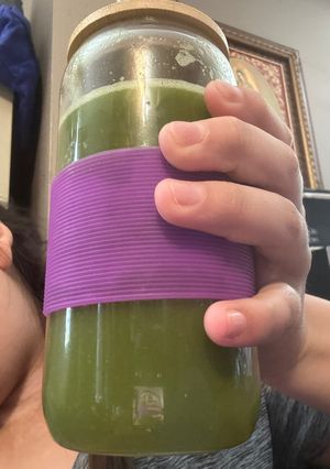 A picture of Green smoothie for acne very healthy.