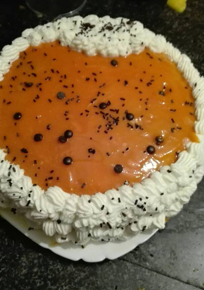 Una foto de Tarta de crema de naranja