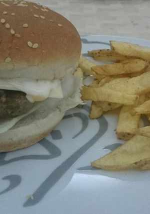 A picture of Homemade burger.