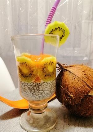 Фото Диетический 🍹чиа-пудинг с тыквой и киви🥝.