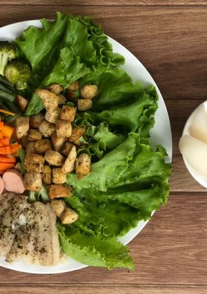 Foto resep Healthy Diet Food: Grilled Dory + Roti Panggang + Sayuran + Buah Apel