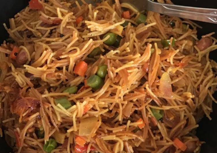 Steps to Prepare Vermicelli vegetable pulao in 15 Minutes at Home