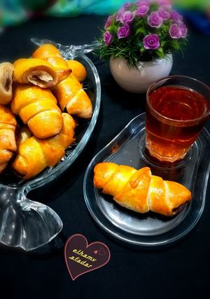 عکسی از دستور نان کروسان شکلاتی الهام پز