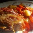 Carrilleras de cerdo al horno con patatas y verdurita (con ratafia)