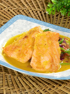 A picture of Orange Sauce Salmon: A Perfect Fusion of Zesty and Savory Flavors.